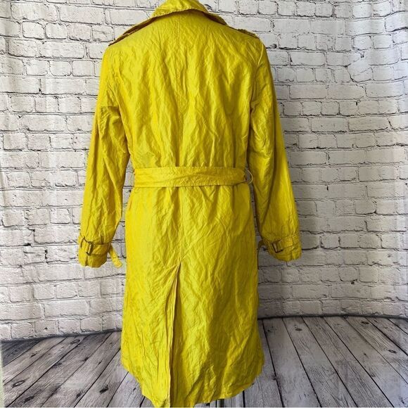 Victory Boat Line chartreuse yellow trench jacket size 42 US 6 Small - Picture 3 of 7